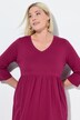 Jersey jurk, empirenaad, V-hals, 3/4-mouwen, zakken
