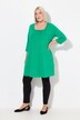 T-shirt long, coupé évasée, décolleté carré et manches 3/4