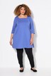 T-shirt long, coupé évasée, décolleté carré et manches 3/4