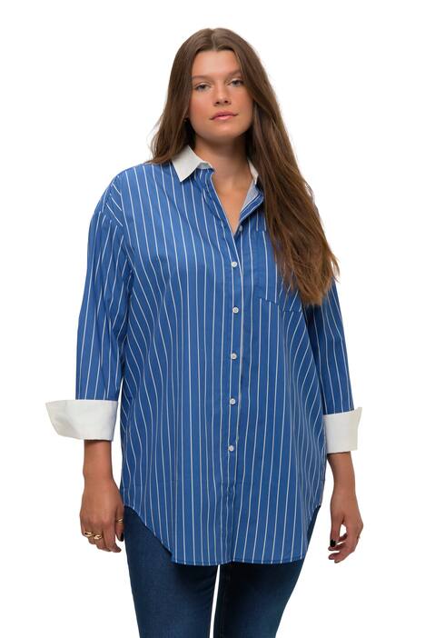 Oversize košilová halenka, pruhy, dlouhé rukávy