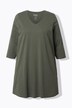 T-shirt long, coupe évasée, décolleté en V et manches 3/4
