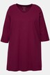 T-shirt long, coupe évasée, décolleté en V et manches 3/4