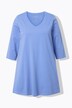 T-shirt long, coupe évasée, décolleté en V et manches 3/4