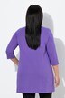T-shirt long, coupe évasée, décolleté en V et manches 3/4