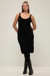 Robe en maille côtelé, bretelles et décolleté en V, coupe Straight Shape