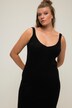 Robe en maille côtelé, bretelles et décolleté en V, coupe Straight Shape
