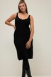 Robe en maille côtelé, bretelles et décolleté en V, coupe Straight Shape
