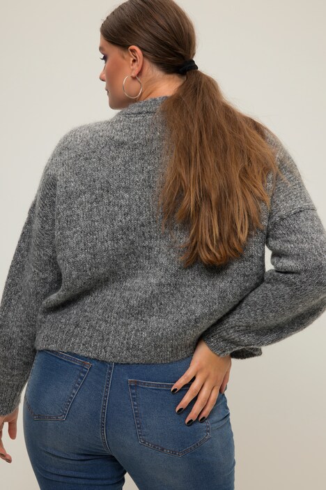 Strickjacke, Boxy Shape, Ziersteinchen, V-Ausschnitt, Langarm