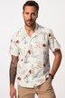 Camisa, media manga, estampado floral, cuello cubano, corte cubano, hasta la talla 8 XL