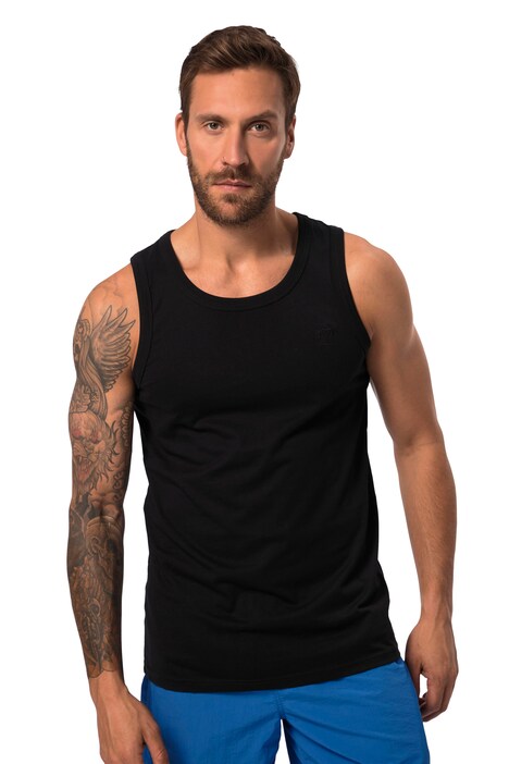Tílko, výšivka na hrudi, kulatý výstřih, do 8XL