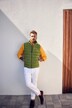 Doorgestikte bodywarmer, outdoor, opstaande kraag, rits, tot 8 XL