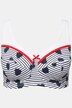 Soutien-gorge de maintien, sans armatures, imprimé cœurs/rayures - bonnet C-D