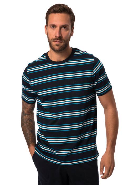 Pyžamo, domácí oblečení, krátké dvojdílné, pruhované tričko, šortky, 8XL