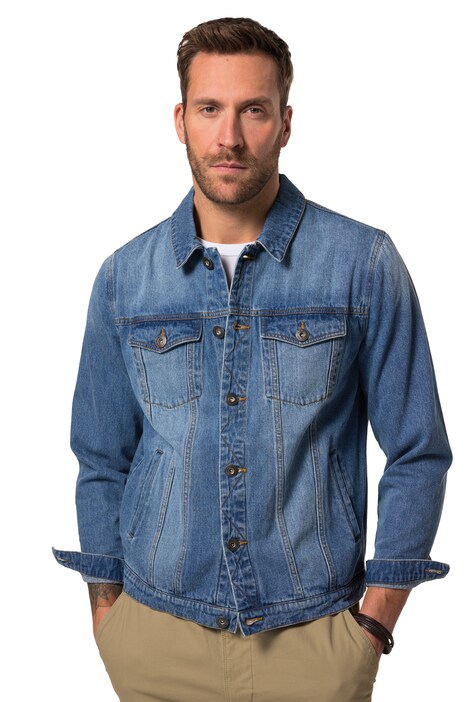 Džínová bunda, náprsní kapsy, knoflíková léga, do 8XL