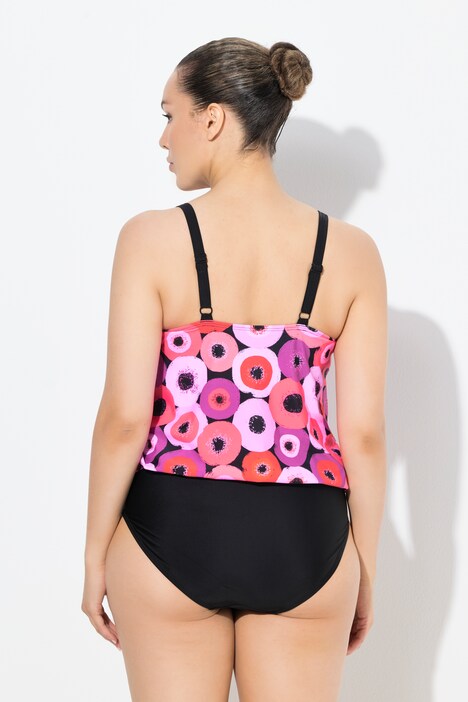 Tankini, cirkels, zachte cups, verstelbare bandjes, gerecycled