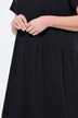 abito midi, cucitura decorativa, scollo a V, manica corta, cotone biologico