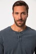 JP1880 langermet henley, rund hals med knepping, opptil 8 XL