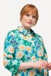 Robe chemisier, fleurs, coupe évasée, manches 3/4