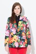 Blazer motif à fleurs, col à revers et doublure contrastante