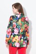 Blazer motif à fleurs, col à revers et doublure contrastante