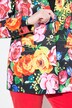 Blazer motif à fleurs, col à revers et doublure contrastante