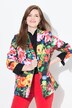 Blazer motif à fleurs, col à revers et doublure contrastante