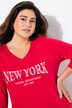 Shirt, naam van een stad, V-hals, 3/4-mouwen