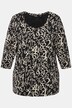 Shirt, cijferpatroon, A-lijn, ronde hals, 3/4-mouwen