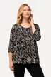 Shirt, cijferpatroon, A-lijn, ronde hals, 3/4-mouwen