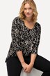 Shirt, cijferpatroon, A-lijn, ronde hals, 3/4-mouwen