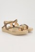 Sandalen, tweekleurig, gevlochten bandjes, wijdte H