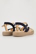Sandaler, tofarvede, flettede ramme, bredde H