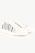 Sneaker en raphia et en cuir, semelle amovible et largeur H