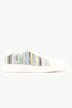 Sneaker en raphia et en cuir, semelle amovible et largeur H
