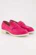 Mocassins en cuir daim, doublure textile, talon bottier