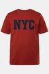 T-shirt JP 1880 à manches courtes, col rond et application NYC, teinture bleu indigo - jusqu'au 8 XL