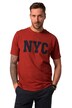 Tričko JP1880, krátké rukávy, indigové zbarvení, NYC aplikace, kulatý výstřih, do 8XL