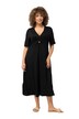 Žerzejové midi šaty, A střih, výstřih do V, krátké rukávy