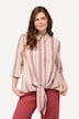 Eco Cotton Striped Tie Front 3/4 Sleeve Shirt