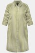 Lang bluse, striper, A-linje, skjortekrage, 3/4-ermer