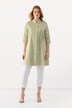 Lang bluse, striper, A-linje, skjortekrage, 3/4-ermer
