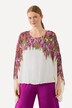 Blouse, bloemen, dubbelgelaagd, ronde hals, halve mouwen