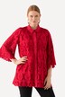 Chemisier en dentelle avec col chemise, silhouette en A, ourlet « festonné » et manches 3/4