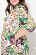 Robe midi avec boutons, col montant et décolleté en V, manches 3/4