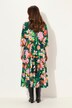Robe midi avec boutons, col montant et décolleté en V, manches 3/4
