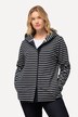 Flísová bunda, proužky, kapuce, recyklovaná