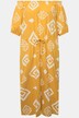 Robe maxi en coton bio, manches courtes, décolleté en V et encolure Carmen