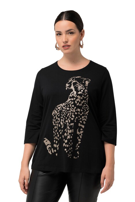 Tričko, leopard, Classci, kulatý výstřih, 3/4 rukávy