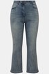 Jean Mandy, jambe large. Éclats de peinture. Coutures fantaisie.
