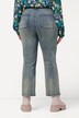 Jean Mandy, jambe large. Éclats de peinture. Coutures fantaisie.